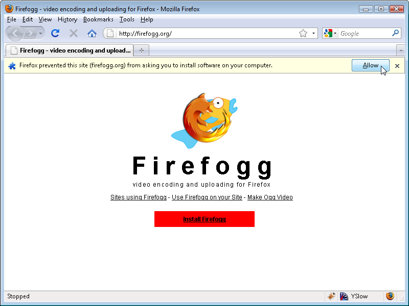 Firefogg: install software