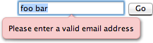 error message on invalid type="email" field